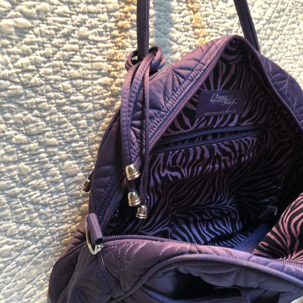 Quilted - Sateen Sheen Dome Satchel - Purple - Picture 4 of 4